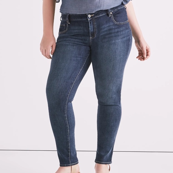 Lucky Brand Ginger Skinny Blue Stretch Denim Mid-Rise Ankle Jeans Size 18W - Picture 1 of 10